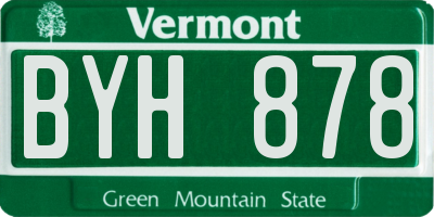 VT license plate BYH878