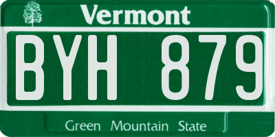 VT license plate BYH879