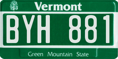 VT license plate BYH881