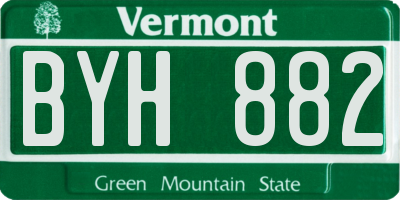 VT license plate BYH882