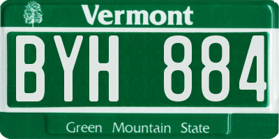 VT license plate BYH884