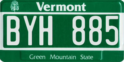 VT license plate BYH885