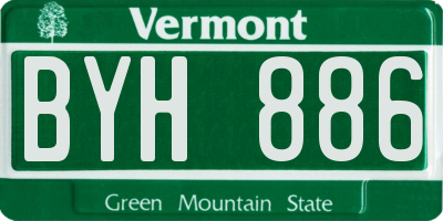 VT license plate BYH886