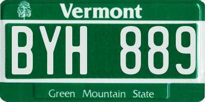 VT license plate BYH889