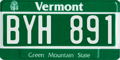 VT license plate BYH891