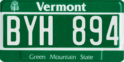 VT license plate BYH894