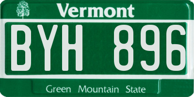 VT license plate BYH896