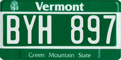 VT license plate BYH897