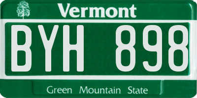 VT license plate BYH898