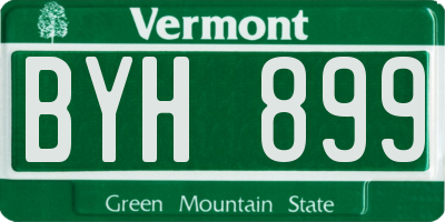 VT license plate BYH899
