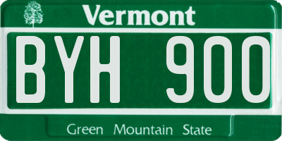 VT license plate BYH900
