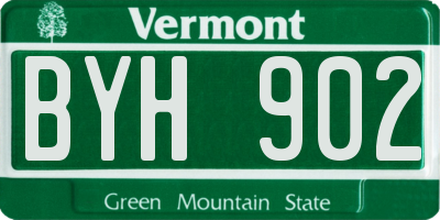 VT license plate BYH902