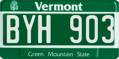 VT license plate BYH903