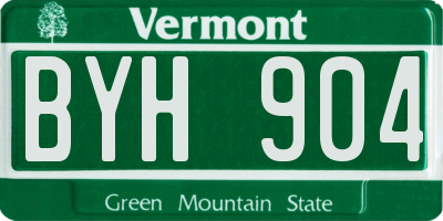 VT license plate BYH904
