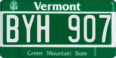 VT license plate BYH907