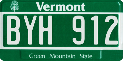 VT license plate BYH912