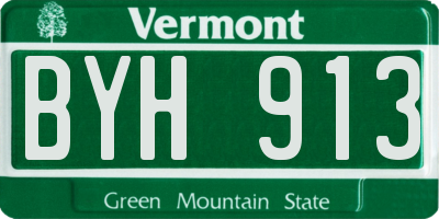 VT license plate BYH913