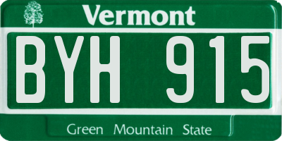 VT license plate BYH915