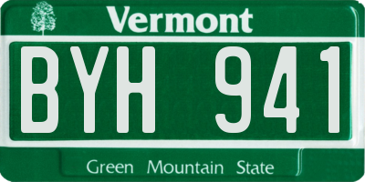 VT license plate BYH941