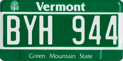 VT license plate BYH944