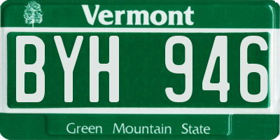 VT license plate BYH946