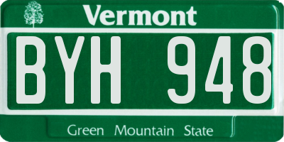 VT license plate BYH948