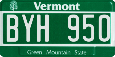 VT license plate BYH950
