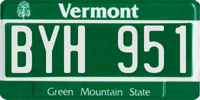 VT license plate BYH951