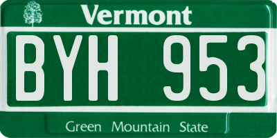 VT license plate BYH953