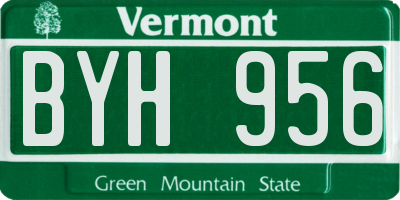 VT license plate BYH956
