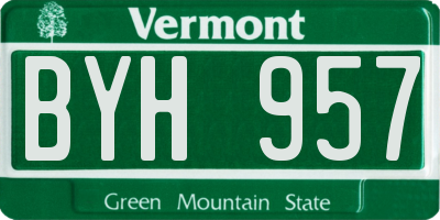 VT license plate BYH957