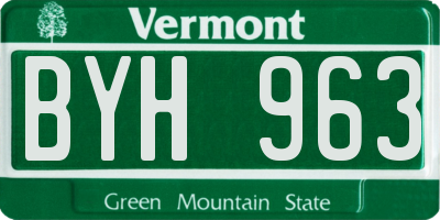 VT license plate BYH963