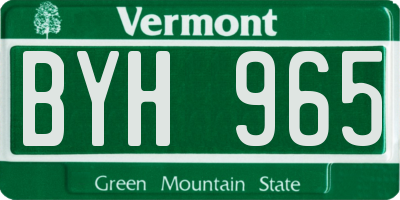 VT license plate BYH965