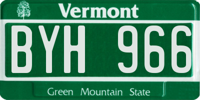 VT license plate BYH966