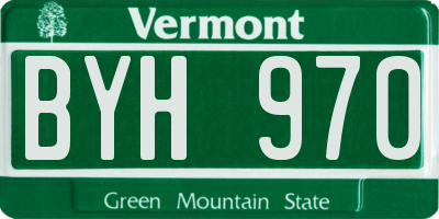 VT license plate BYH970