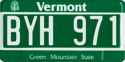 VT license plate BYH971