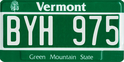 VT license plate BYH975