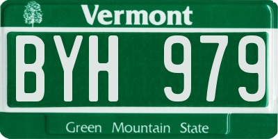 VT license plate BYH979