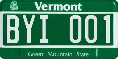 VT license plate BYI001