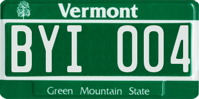 VT license plate BYI004