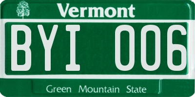 VT license plate BYI006