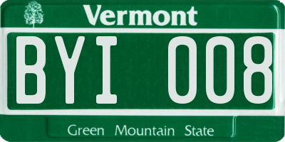 VT license plate BYI008