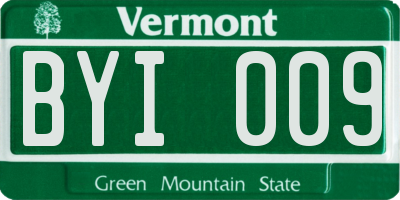 VT license plate BYI009