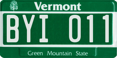 VT license plate BYI011