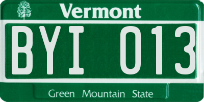 VT license plate BYI013