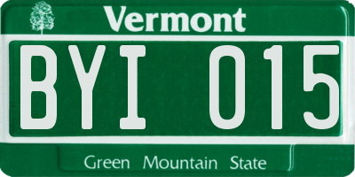 VT license plate BYI015