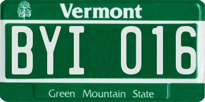 VT license plate BYI016