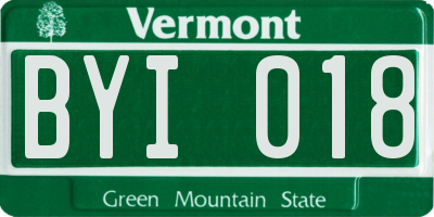 VT license plate BYI018