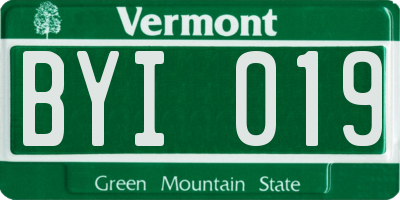 VT license plate BYI019