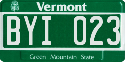VT license plate BYI023
